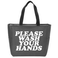 Vintage Please Wash Your Hands Zip Tote Bag