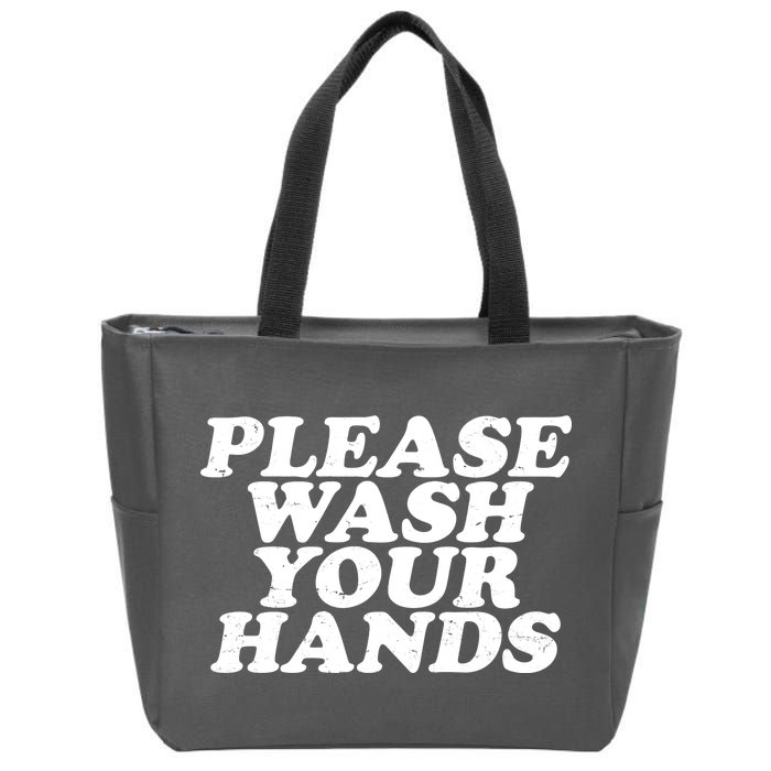 Vintage Please Wash Your Hands Zip Tote Bag