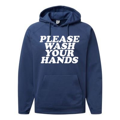 Vintage Please Wash Your Hands Performance Fleece Hoodie