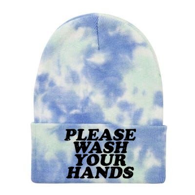 Vintage Please Wash Your Hands Tie Dye 12in Knit Beanie