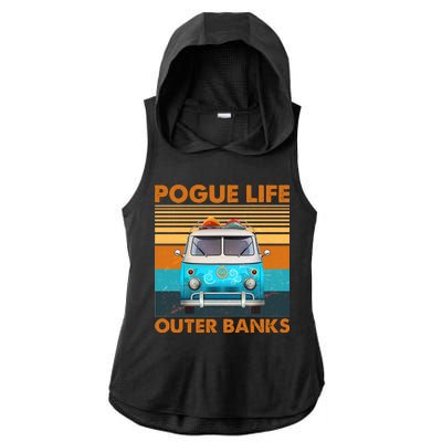 Vintage Pogue Life Outer Banks Surf Bus Ladies PosiCharge Tri-Blend Wicking Draft Hoodie Tank