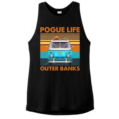 Vintage Pogue Life Outer Banks Surf Bus Ladies PosiCharge Tri-Blend Wicking Tank