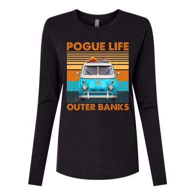 Vintage Pogue Life Outer Banks Surf Bus Womens Cotton Relaxed Long Sleeve T-Shirt