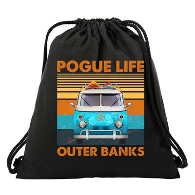 Vintage Pogue Life Outer Banks Surf Bus Drawstring Bag