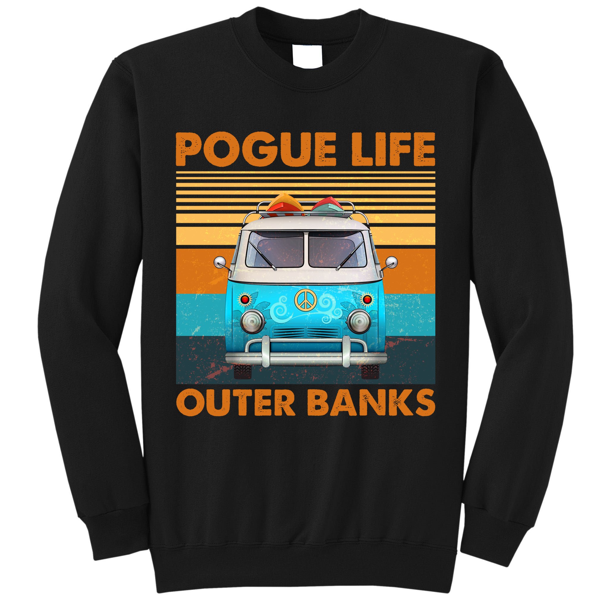 Vintage Pogue Life Outer Banks Surf Bus Tall Sweatshirt