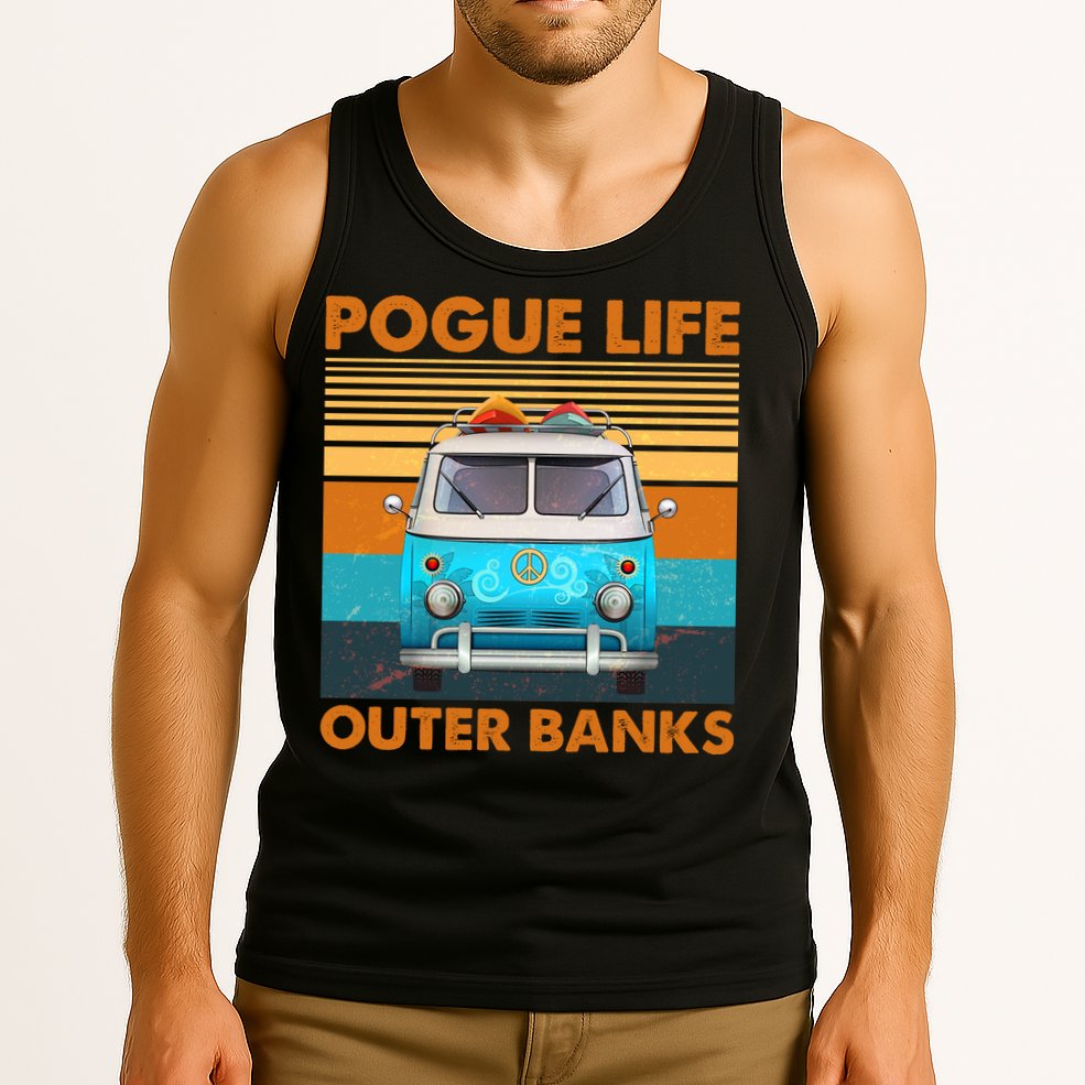 Vintage Pogue Life Outer Banks Surf Bus Tank Top