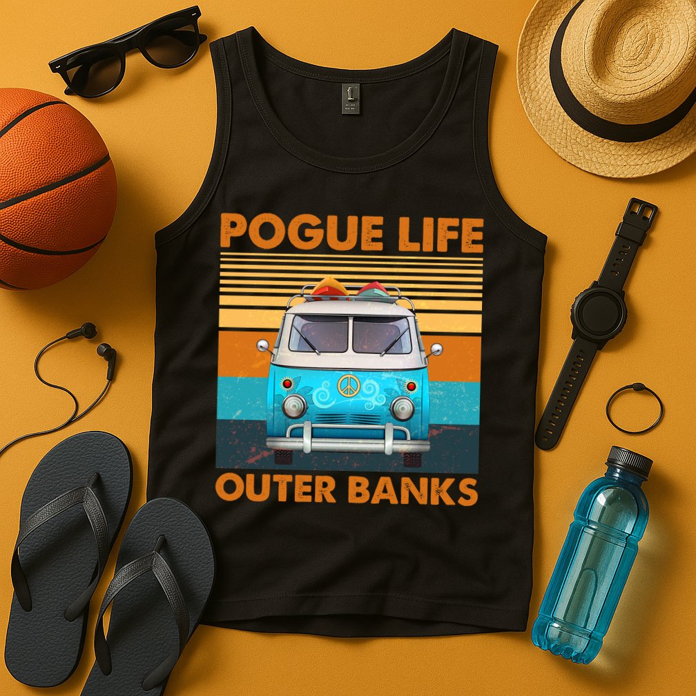 Vintage Pogue Life Outer Banks Surf Bus Tank Top