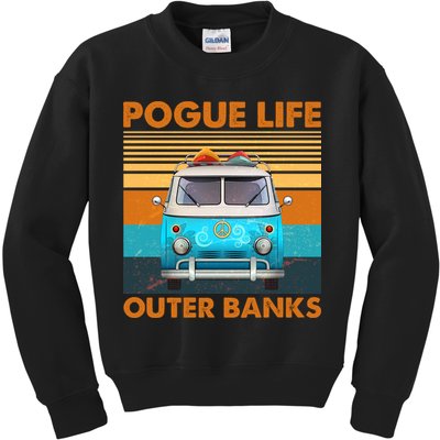 Vintage Pogue Life Outer Banks Surf Bus Kids Sweatshirt