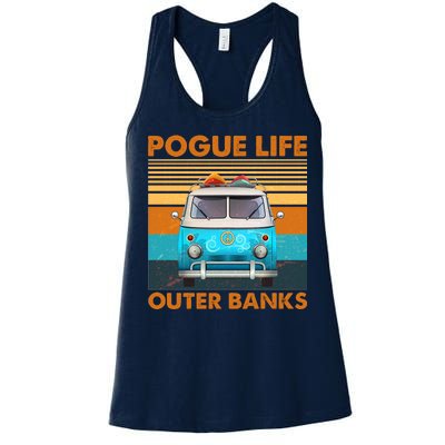 Vintage Pogue Life Outer Banks Surf Bus Women's Racerback Tank