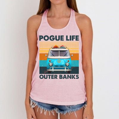 Vintage Pogue Life Outer Banks Surf Bus Women's Knotted Racerback Tank