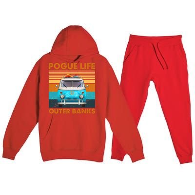 Vintage Pogue Life Outer Banks Surf Bus Premium Hooded Sweatsuit Set