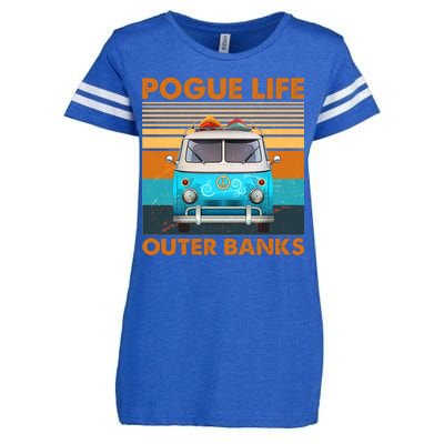 Vintage Pogue Life Outer Banks Surf Bus Enza Ladies Jersey Football T-Shirt