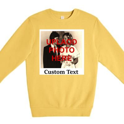 Vintage Polaroid Custom Photo Personalize Text Premium Crewneck Sweatshirt