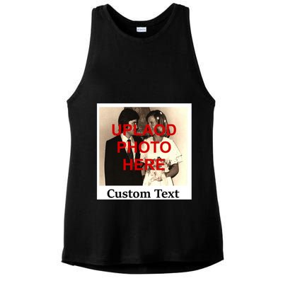 Vintage Polaroid Custom Photo Personalize Text Ladies PosiCharge Tri-Blend Wicking Tank