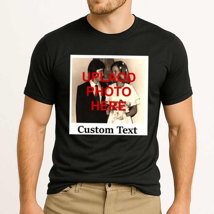 Vintage Polaroid Custom Photo Personalize Text Performance Shirt
