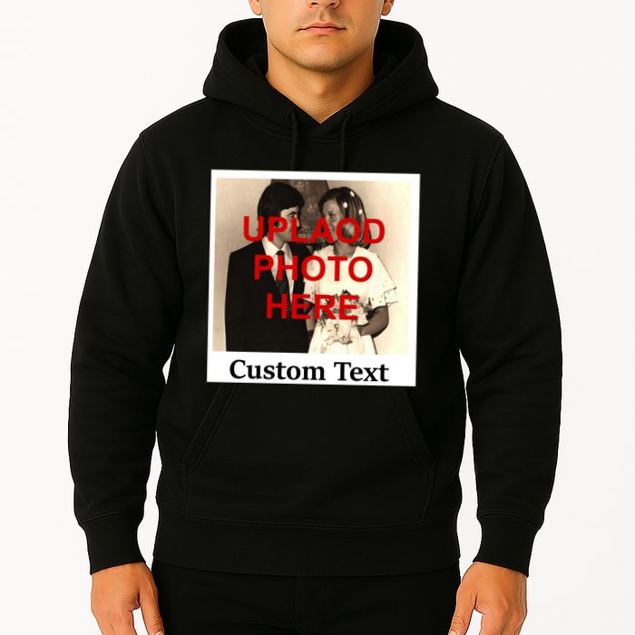 Vintage Polaroid Custom Photo Personalize Text Hoodie
