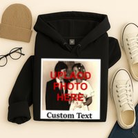 Vintage Polaroid Custom Photo Personalize Text Hoodie