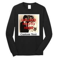Vintage Polaroid Custom Photo Personalize Text Long Sleeve Shirt