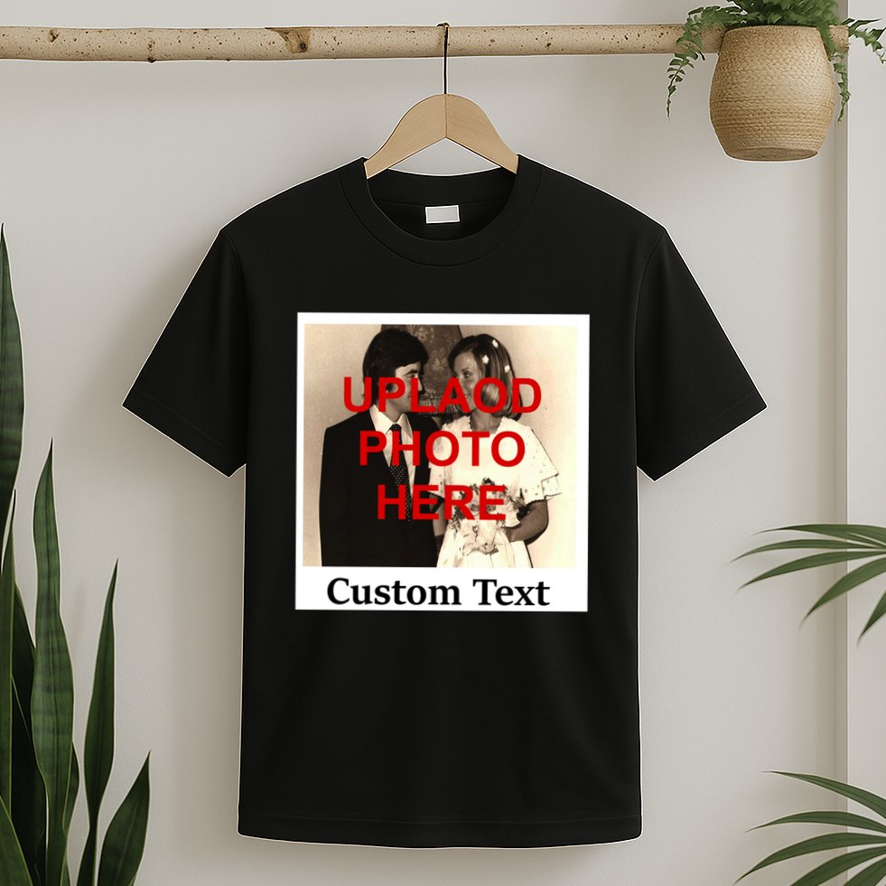 Vintage Polaroid Custom Photo Personalize Text T-Shirt
