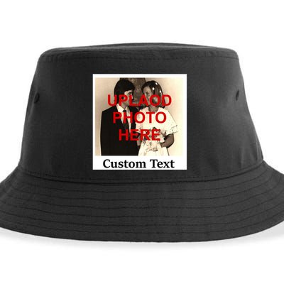 Vintage Polaroid Custom Photo Personalize Text Sustainable Bucket Hat