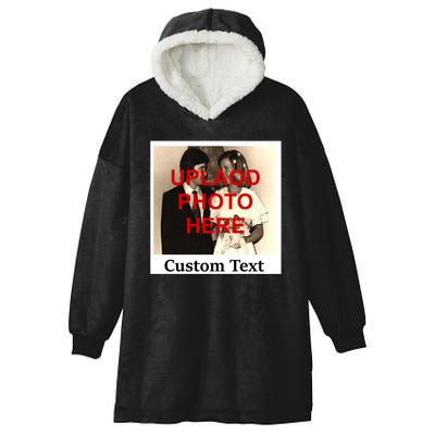 Vintage Polaroid Custom Photo Personalize Text Hooded Wearable Blanket