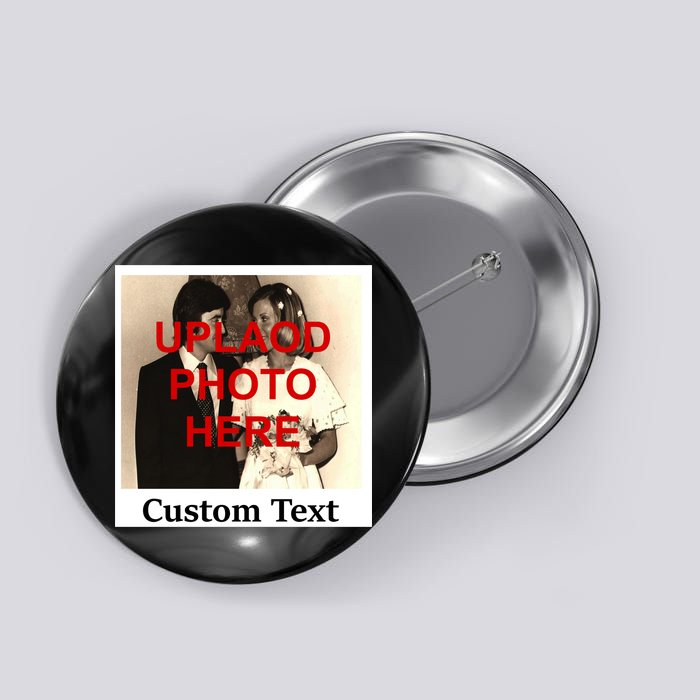 Vintage Polaroid Custom Photo Personalize Text Button