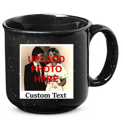 Vintage Polaroid Custom Photo Personalize Text 15oz Campfire Ceramic Mug