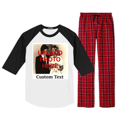 Vintage Polaroid Custom Photo Personalize Text Raglan Sleeve Pajama Set