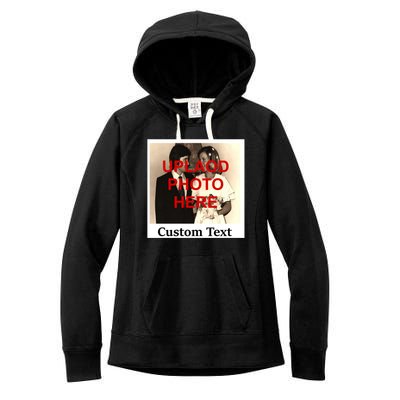 Vintage Polaroid Custom Photo Personalize Text Women's Fleece Hoodie