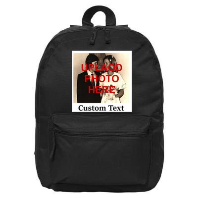 Vintage Polaroid Custom Photo Personalize Text 16 in Basic Backpack