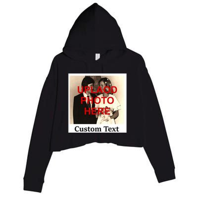 Vintage Polaroid Custom Photo Personalize Text Crop Fleece Hoodie