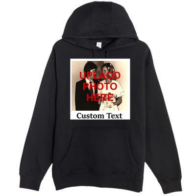Vintage Polaroid Custom Photo Personalize Text Premium Pullover Hoodie