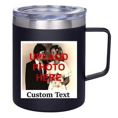 Vintage Polaroid Custom Photo Personalize Text 12oz Stainless Steel Coffee Mug