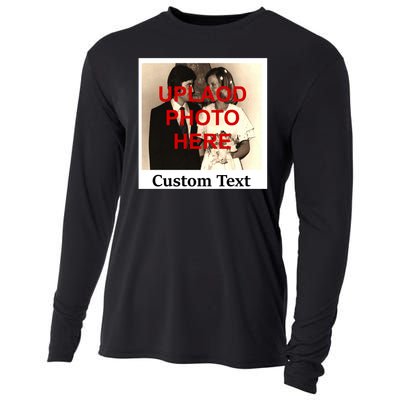 Vintage Polaroid Custom Photo Personalize Text Cooling Performance Long Sleeve Crew