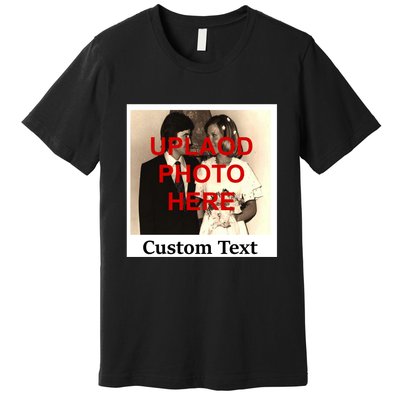 Vintage Polaroid Custom Photo Personalize Text Premium T-Shirt