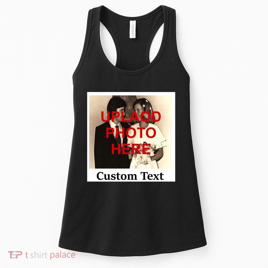 Vintage Polaroid Custom Photo Personalize Text Womens Tank Top