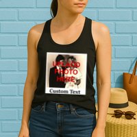 Vintage Polaroid Custom Photo Personalize Text Womens Tank Top