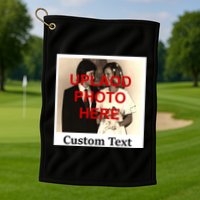 Vintage Polaroid Custom Photo Personalize Text Golf Towel