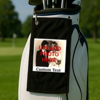 Vintage Polaroid Custom Photo Personalize Text Golf Towel