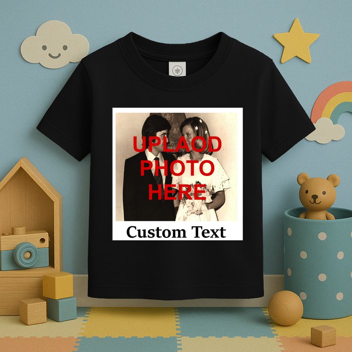 Vintage Polaroid Custom Photo Personalize Text Toddler T-Shirt