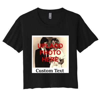 Vintage Polaroid Custom Photo Personalize Text Crop Top