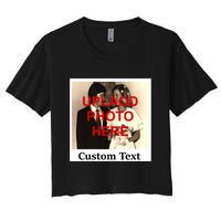 Vintage Polaroid Custom Photo Personalize Text Crop Top