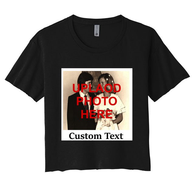 Vintage Polaroid Custom Photo Personalize Text Crop Top