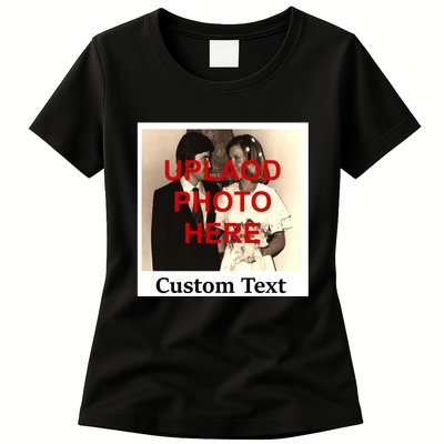 Vintage Polaroid Custom Photo Personalize Text Womens T-Shirt