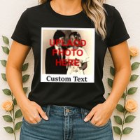 Vintage Polaroid Custom Photo Personalize Text Womens T-Shirt