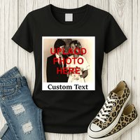 Vintage Polaroid Custom Photo Personalize Text Womens T-Shirt