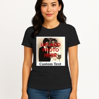 Vintage Polaroid Custom Photo Personalize Text Womens T-Shirt