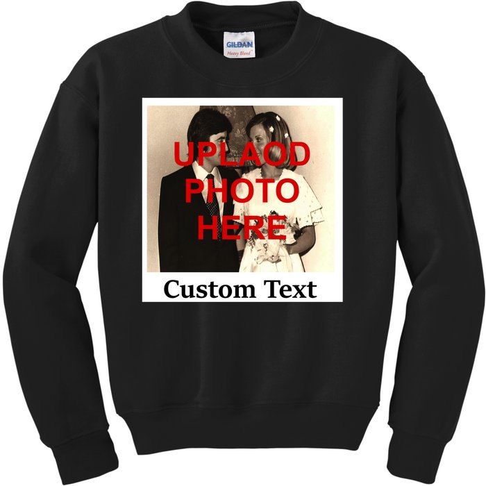 Vintage Polaroid Custom Photo Personalize Text Kids Sweatshirt