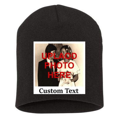 Vintage Polaroid Custom Photo Personalize Text Short Acrylic Beanie