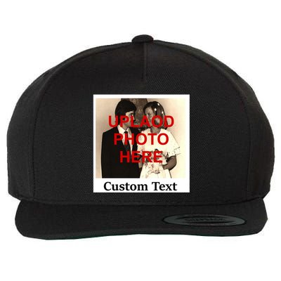 Vintage Polaroid Custom Photo Personalize Text Wool Snapback Cap